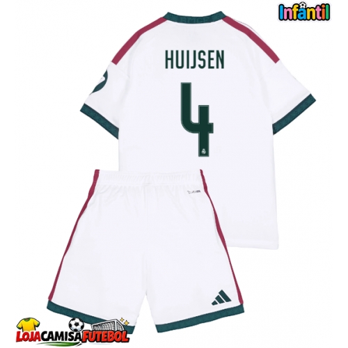Camisa de Futebol Real Madrid Dean Huijsen #4 Equipamento Principal Infantil 2026-27 Manga Curta (+ Calças curtas)